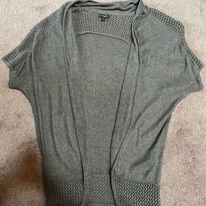 Express knit shrug sweater vest, gray, size large